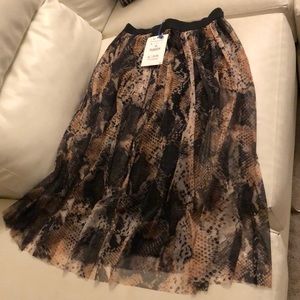 Tan and black printed skirt